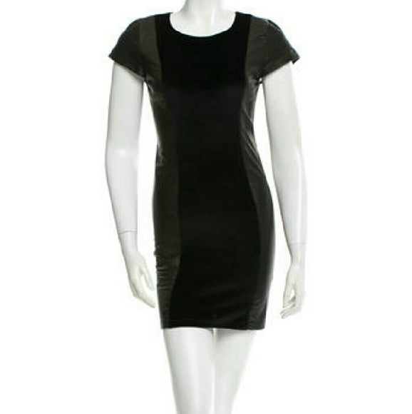 Alice & Olivia  Leather paneled mini dress size 4