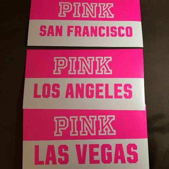 3 VS PINK City Stickers! Vegas, San Francisco & LA