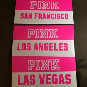 3 VS PINK City Stickers! Vegas, San Francisco & LA