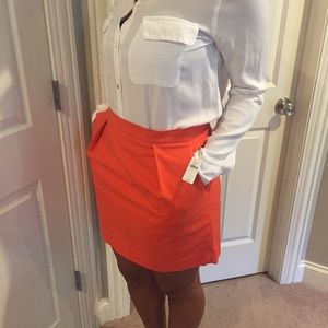 Orange pencil skirt