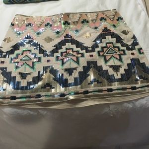 Express sequin skirt