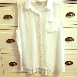 White high low tank top