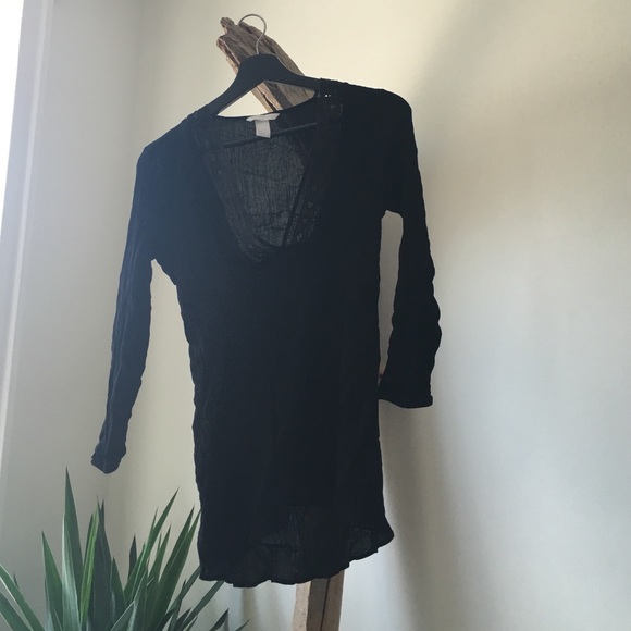 Black Tunic with a Deep V Cut