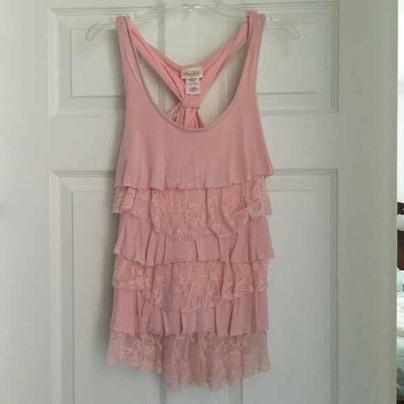 Pink ruffle shirt very cute never worn