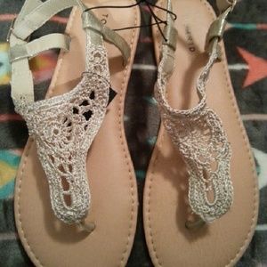 Torrid T-strap Crochet Sandals