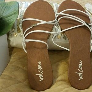 Volcom White Stappy Sandals. NEW