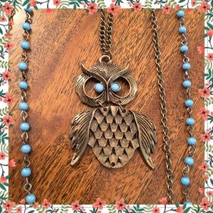 Multi Strand Owl Necklace
