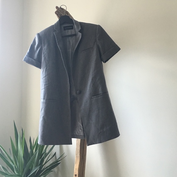 Grey Short Sleeve Blazer