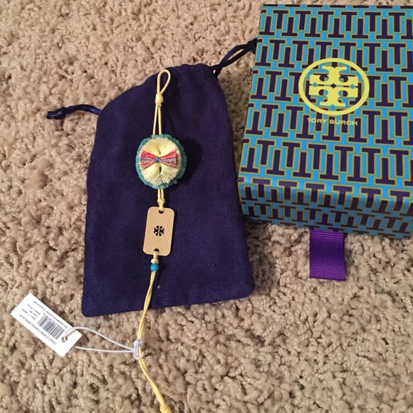 Tory Burch Jewelry - Tory Burch Logo Charm Thread Bracelet