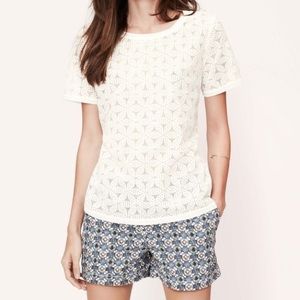 {Loft} floral mesh burnout tee