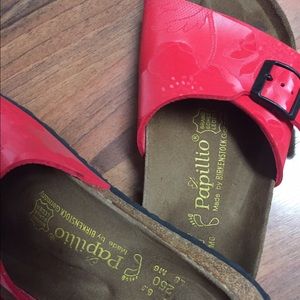 Red authentic papillio sandals by Birkenstock