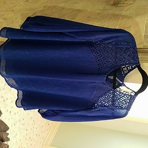 Gorgeous blue lined evening blouse