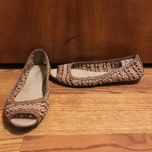 Tan Woven Flats