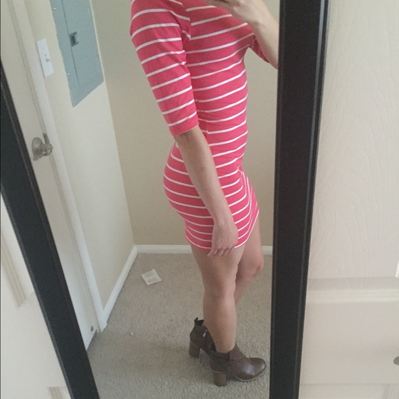 Cute striped body con dress