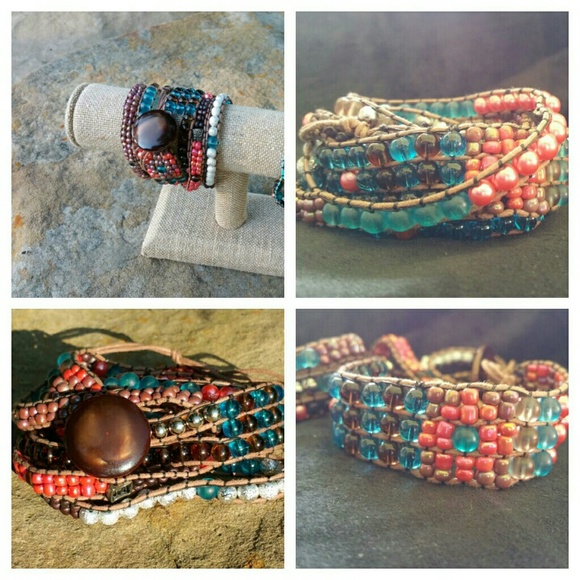 New Handmade One of a Kind Wrap Bracelet - Picture 2 of 4