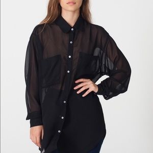 Chiffon Oversized Button-Up