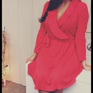 Vintage! Red dress! Pleated collar! Summer! Vintage! Red dress! Pleated collar! Summer!
