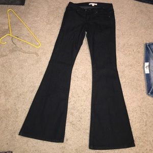 Black bell-bottom jeans