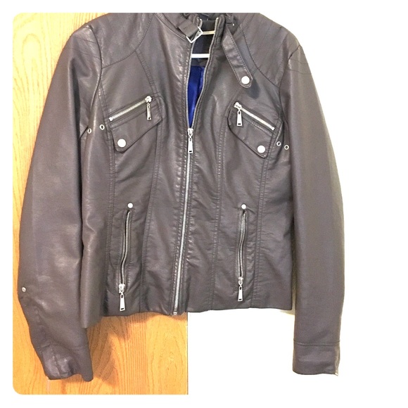 Gray leather jacket
