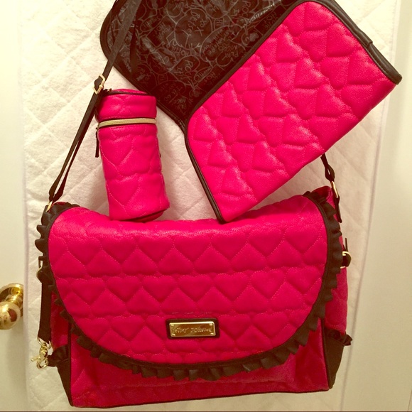 Betsy Johnson diaper bag with accessories