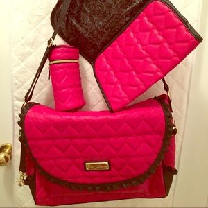 Betsy Johnson diaper bag with accessories