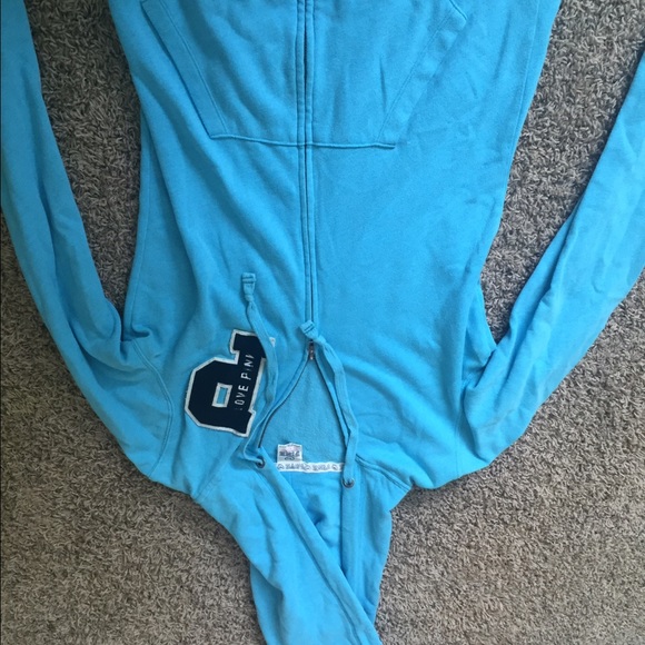 PINK brand, long hooded zip-up sweatshirt.