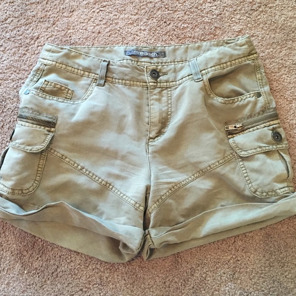 Green cargo shorts