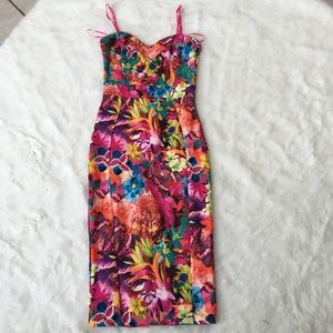 Bodycon midi dress with slit in the back