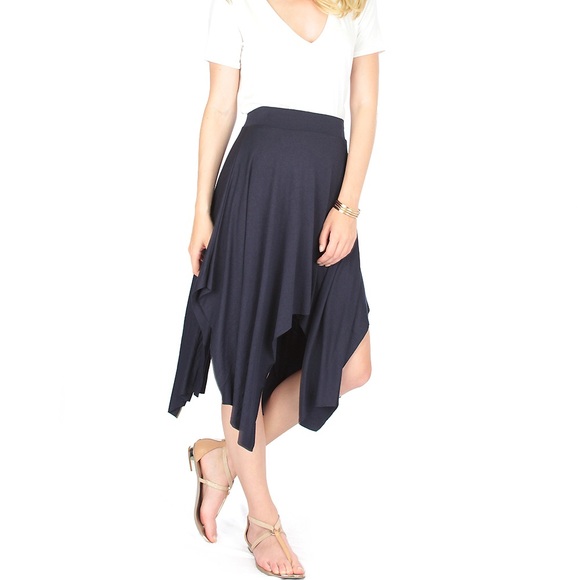 Raw edge shark bite midi skirt - Picture 2 of 3