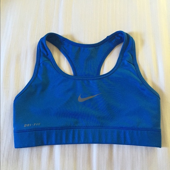 Blue nike sports bra