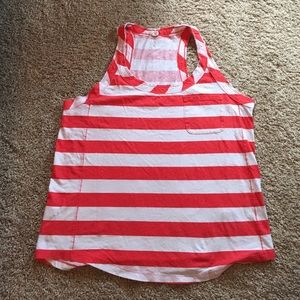 Red and white striped tank
