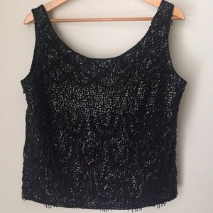 Vintage 100% wool made in Hong Kong sequin top