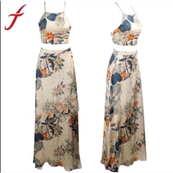 Maxi Sexy Cross Backless 2-piece Dress - Picture 2 of 4