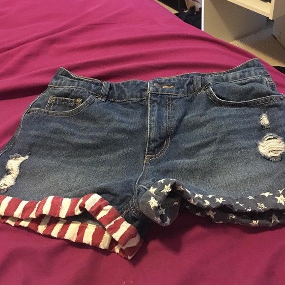 size 10 America jean shorts with intentional Rips!