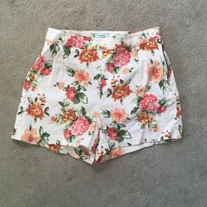 Urban Outfitters High Waisted Floral Shorts