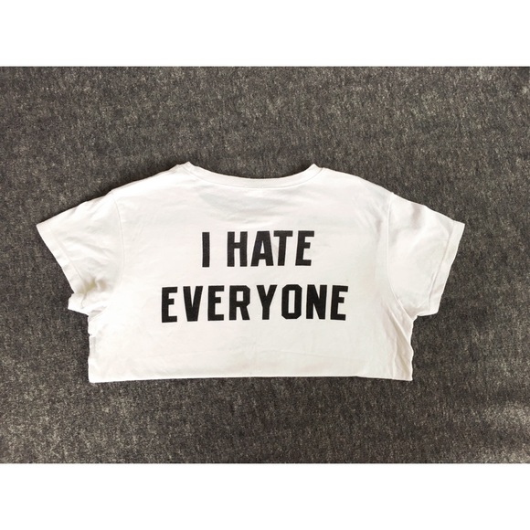 Brandy Melville I HATE EVERYONE crop top