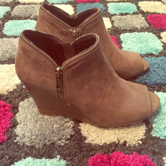 Peep toe booties
