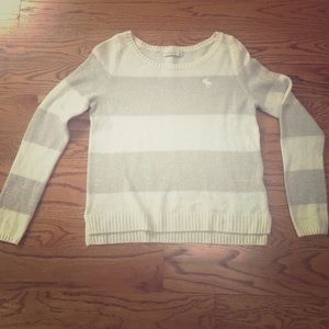 A&F White and Gold Sweater