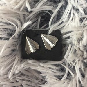 Paper airplane earrings