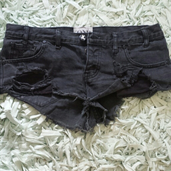 One teaspoon trash whores blk destroyed denim