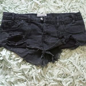 One teaspoon trash whores blk destroyed denim