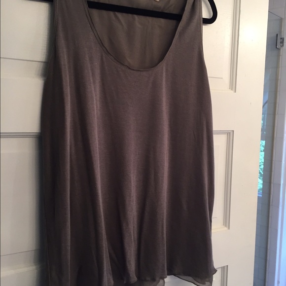 Elie Tahari Taupe/Grey Tank Top