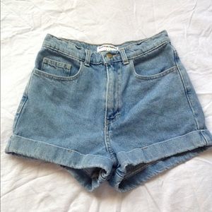 American Apparel High-Waist Jean Cuff Short
