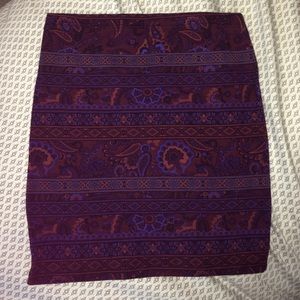 Paisley print bodycon skirt