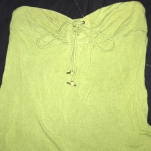 Strapless keyhole tie top