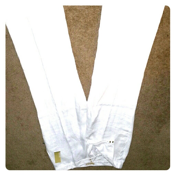 MK linen white pants