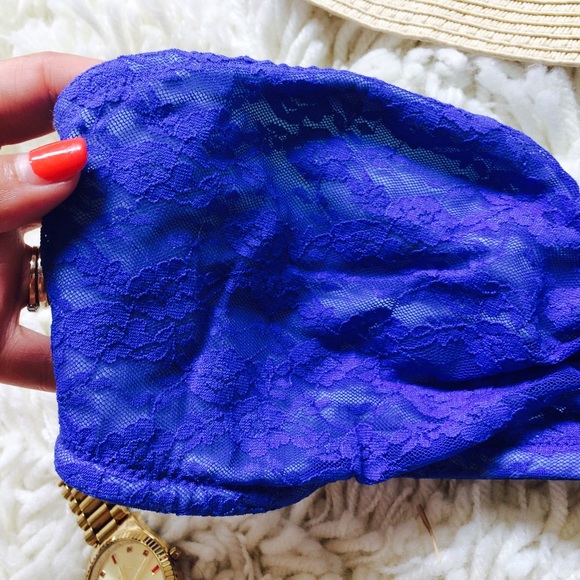🎉HP🎉 Victoria's Secret PINK | Blue Lace Bandeau - Picture 2 of 5