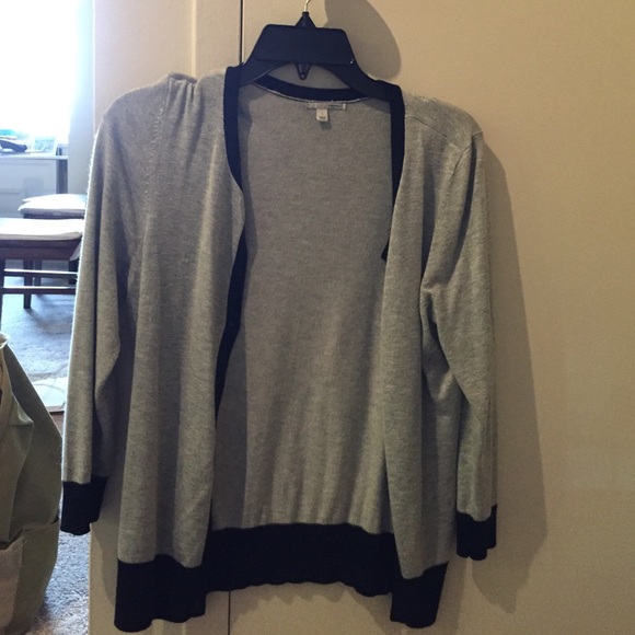 Halogen button up gray and black sweater.