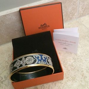 Hermes Birds Enamel Bangle