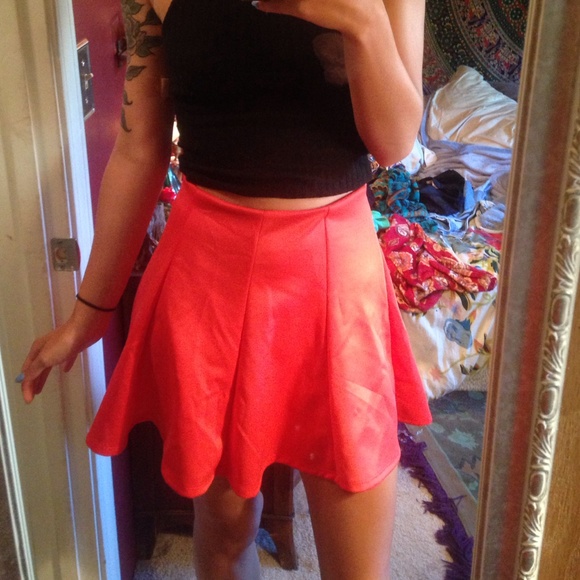 Salmon pink skirt